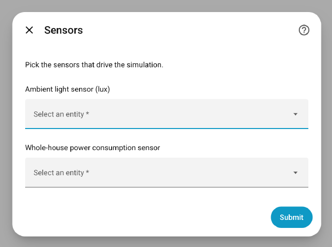 The sensor pickers, filtered to illuminance and power device classes